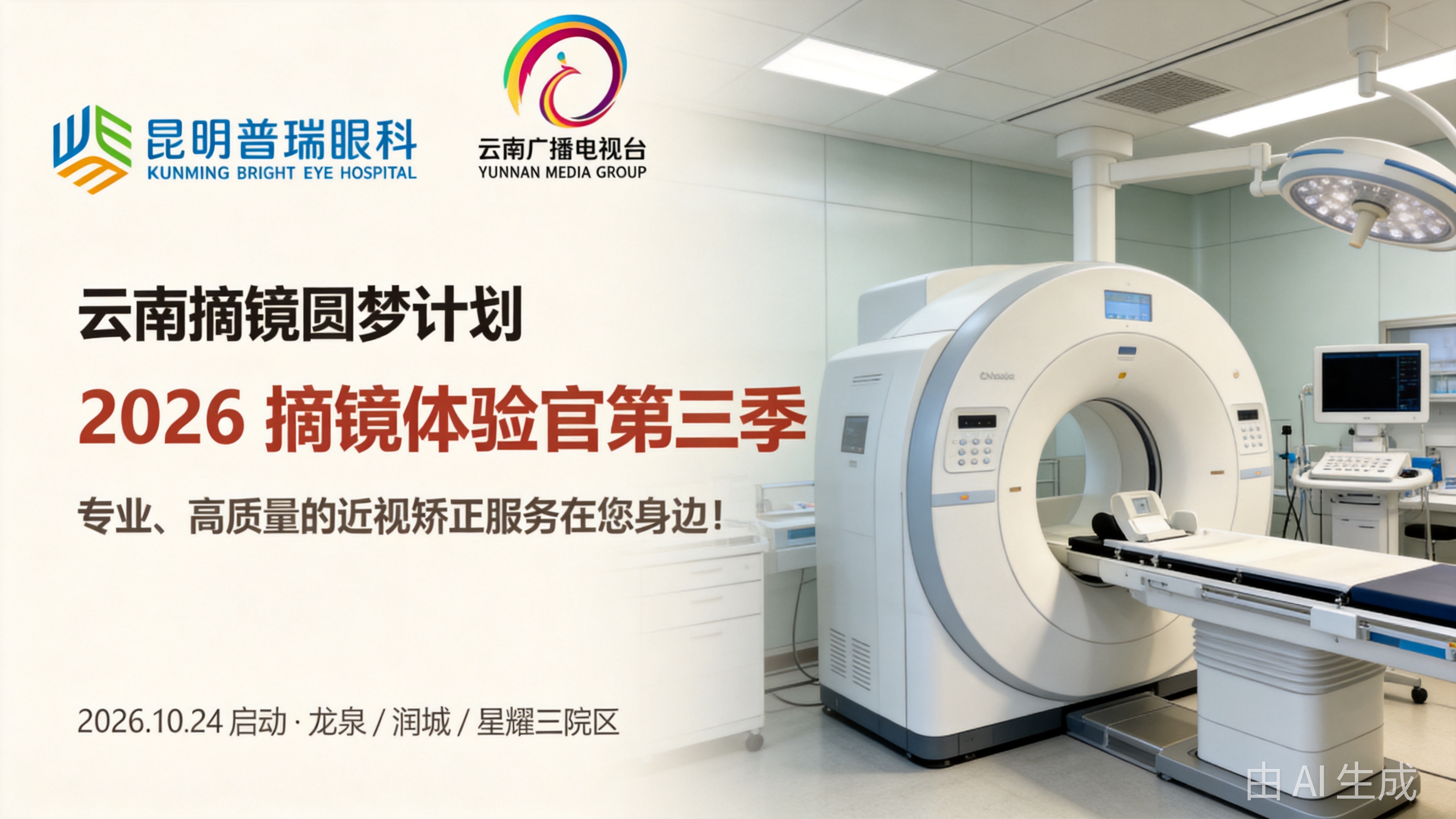 昆明普瑞眼科医院摘镜活动采访现场