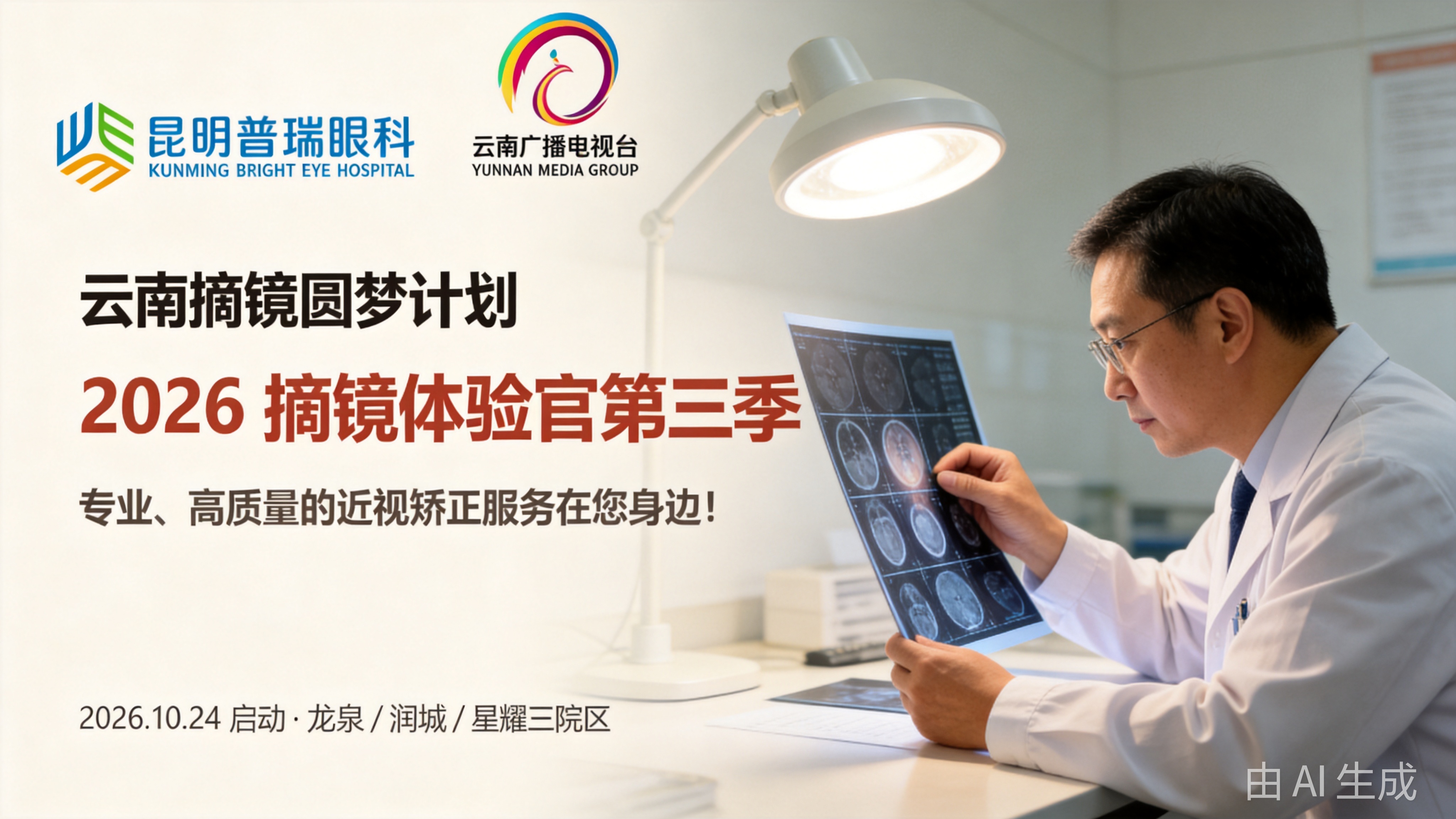 昆明普瑞眼科医院摘镜活动采访现场