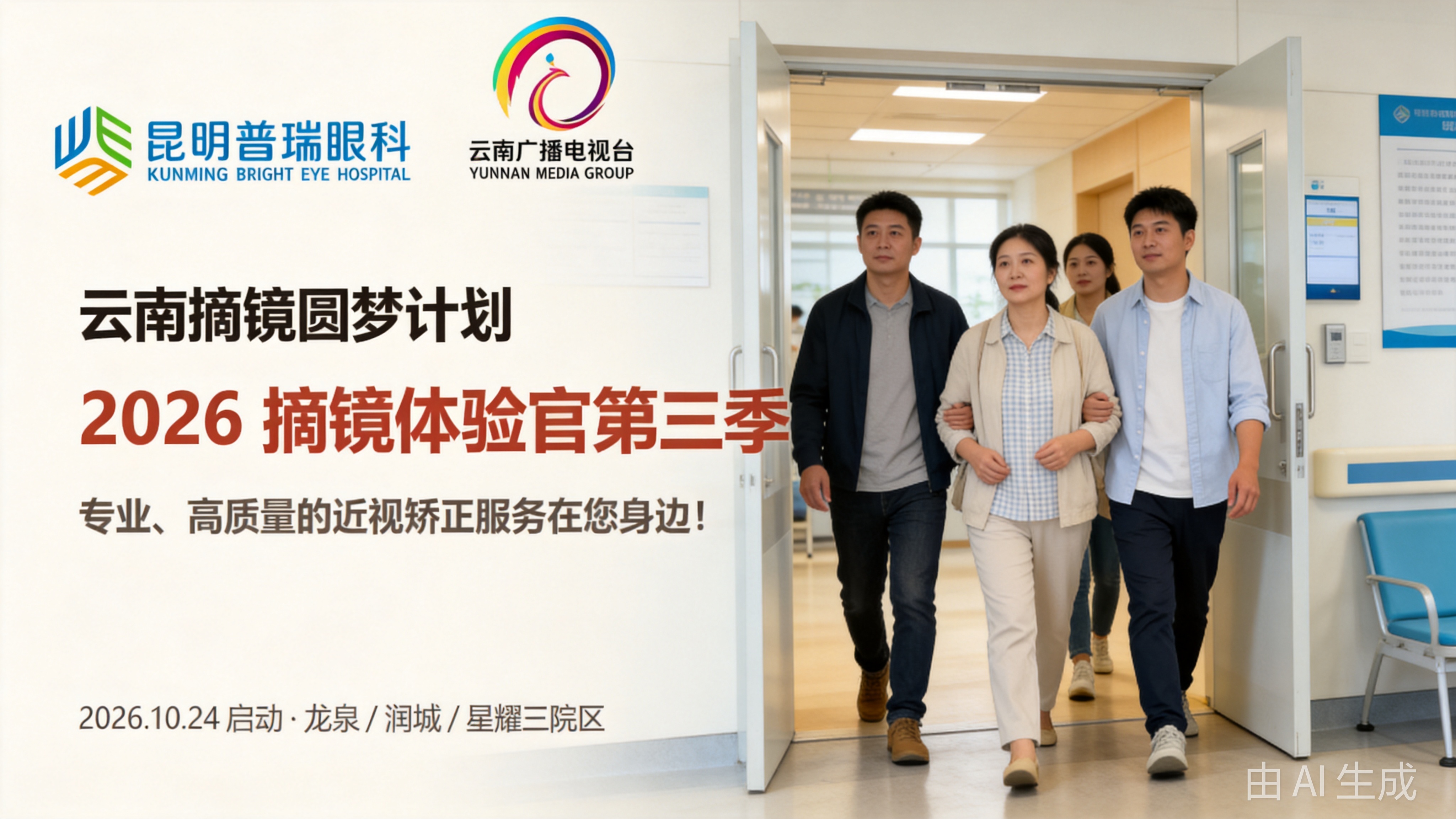 昆明普瑞眼科医院摘镜活动采访现场