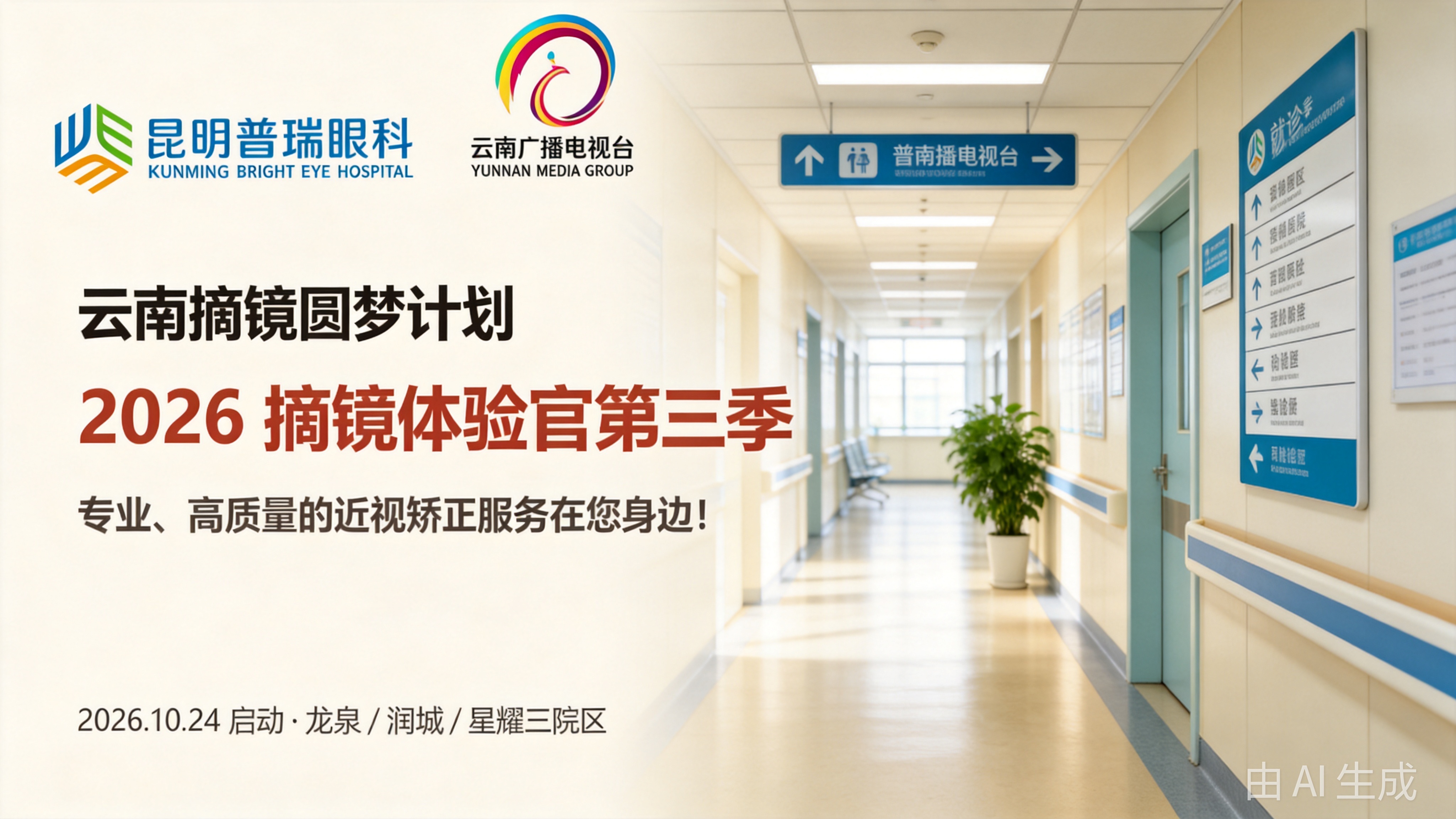 昆明普瑞眼科医院摘镜活动采访现场