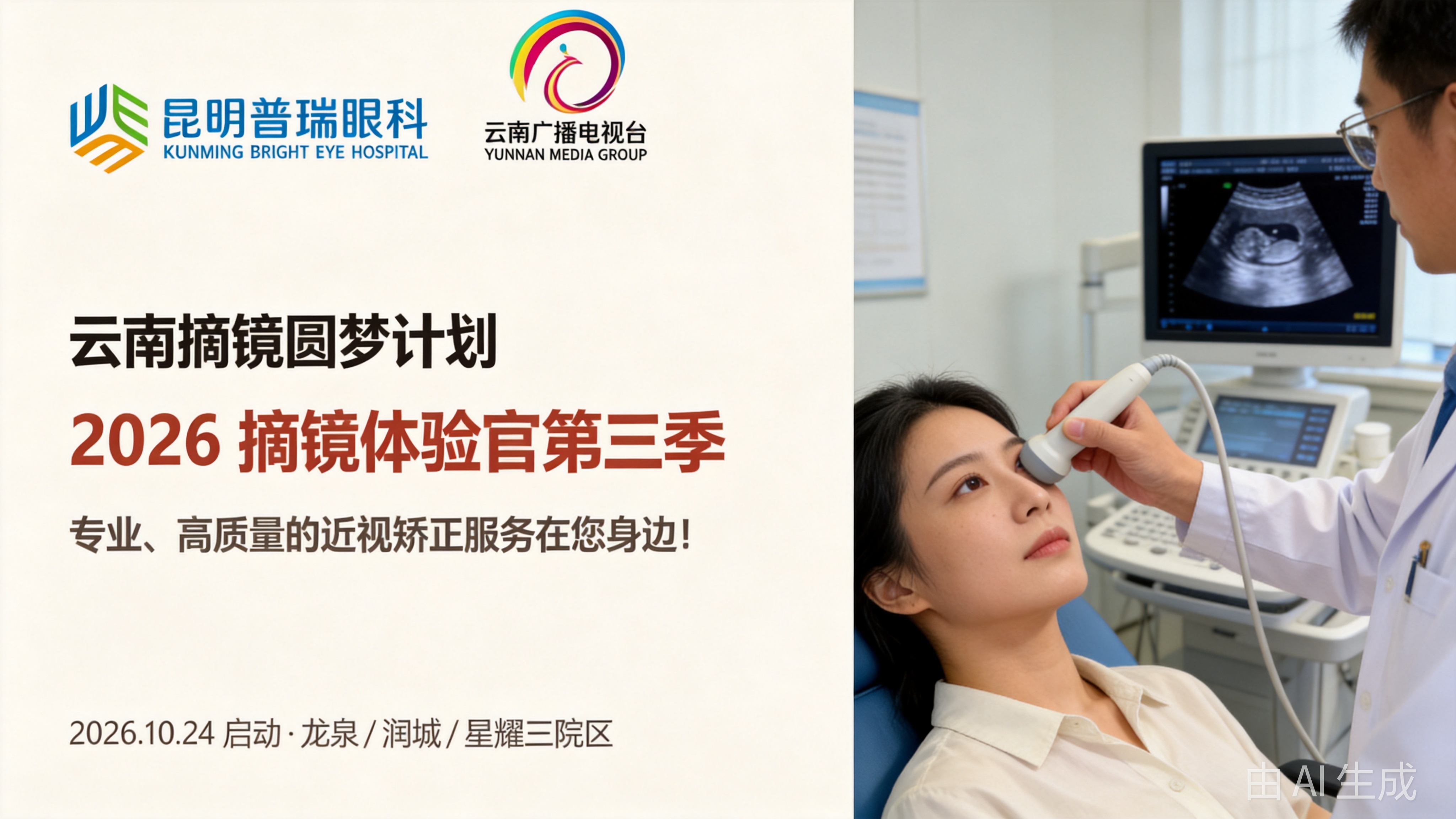 昆明普瑞眼科医院摘镜活动采访现场