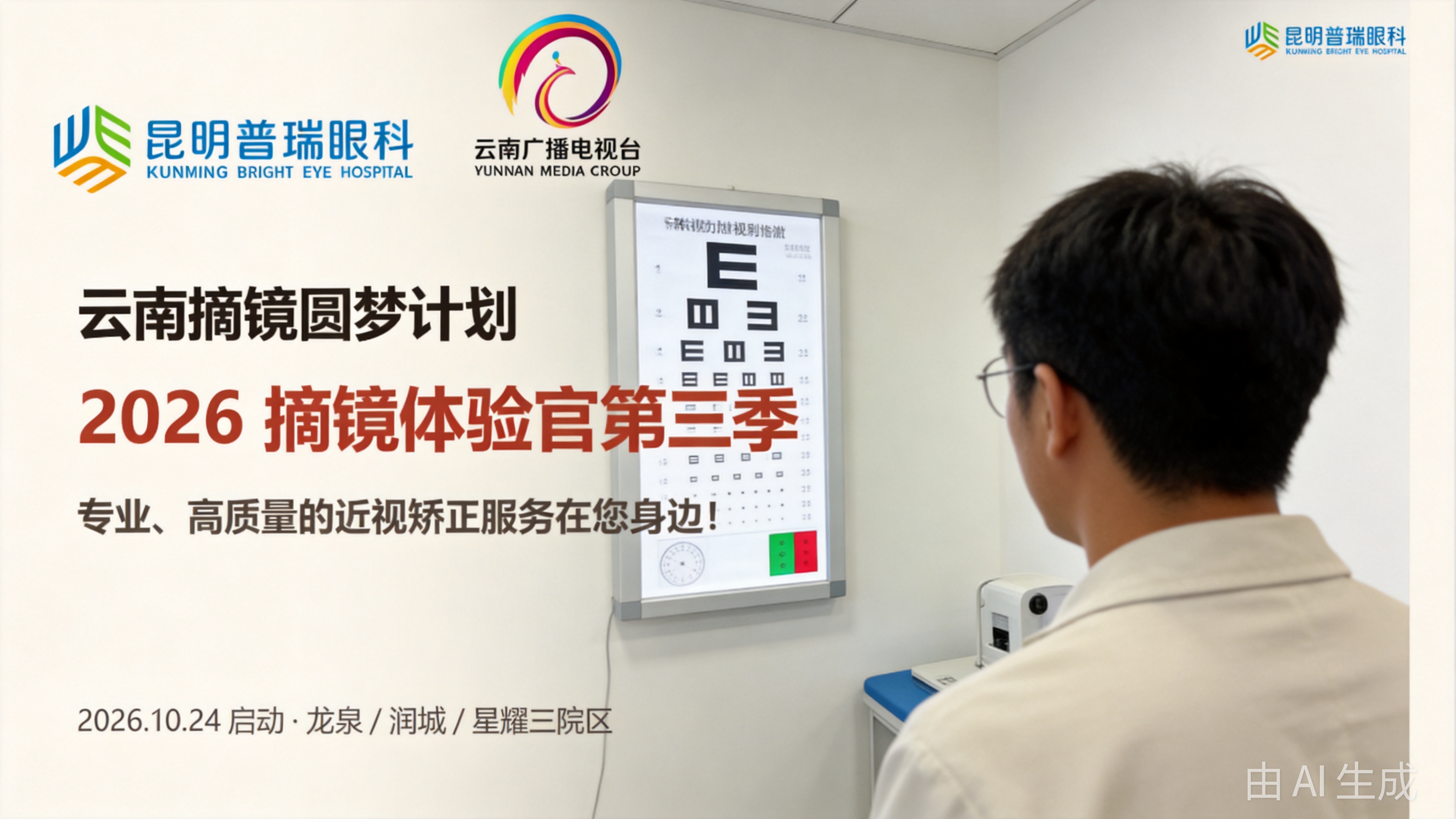 昆明普瑞眼科医院摘镜活动采访现场