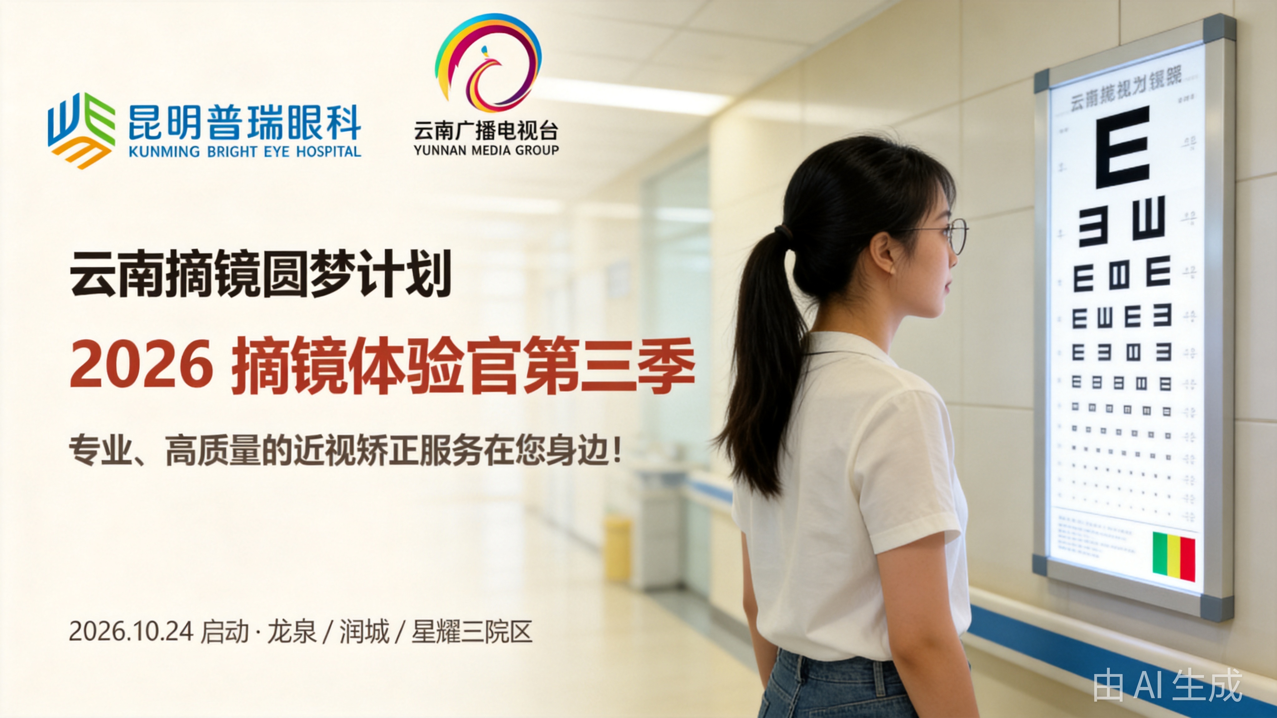 昆明普瑞眼科医院摘镜活动采访现场